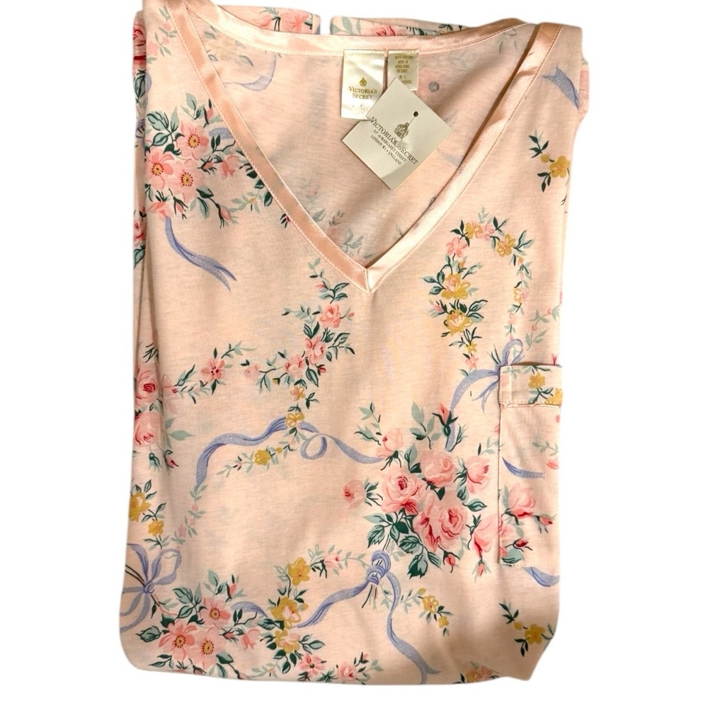NWT Vtg. Victoria’s Secret Cottage French Vintage French Country Floral Pink M/L